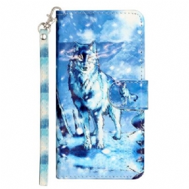 Fodral iPhone 16 Lanyard Snow Wolf