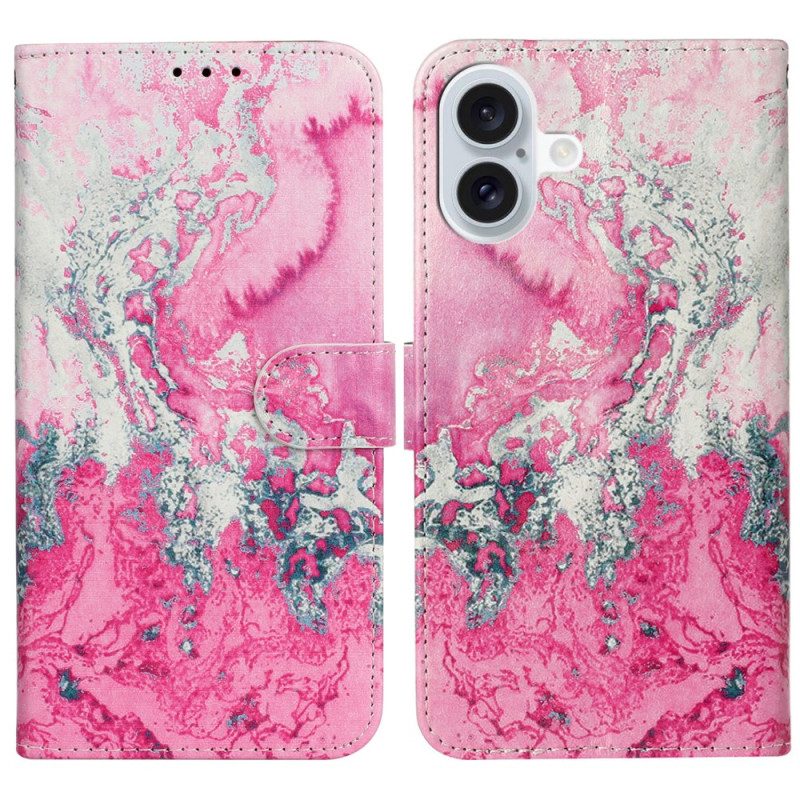 Fodral iPhone 16 Plus Marmorrosa Marmor