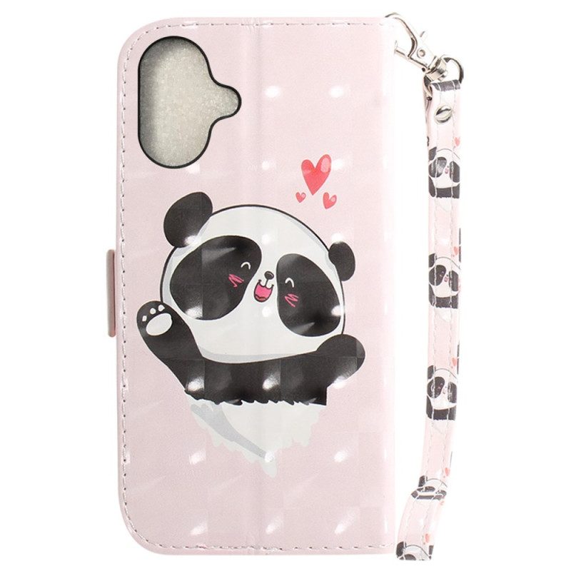 Fodral iPhone 16 Plus Panda Love Med Rem