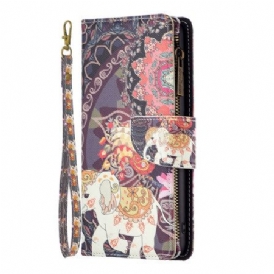 Fodral iPhone 16 Plus Tribal Elephant Wallet Med Rem