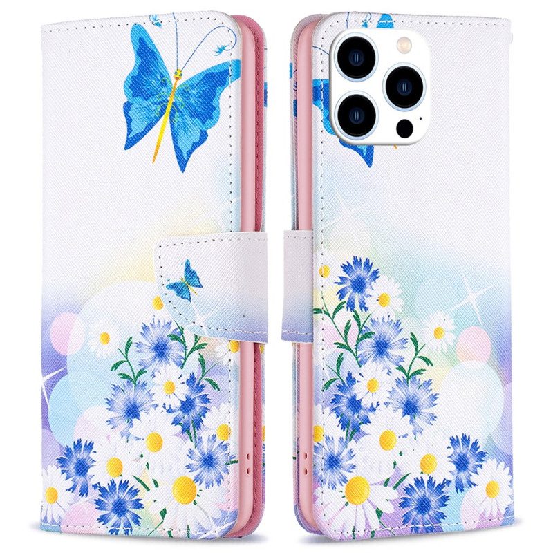 Fodral iPhone 16 Pro Max Fjäril Och Blommor