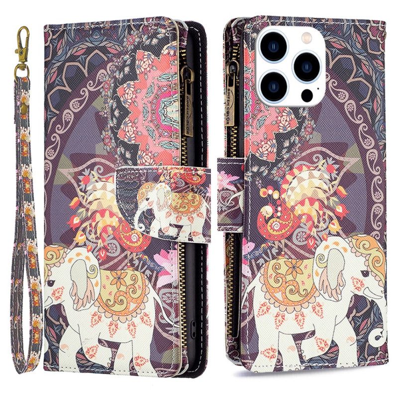 Fodral iPhone 16 Pro Tribal Elephant Wallet