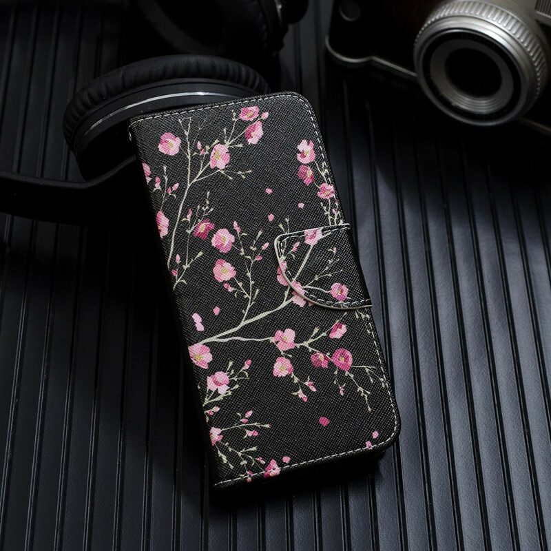 Folio-fodral För iPhone 12 Mini Med Kedjar Fantastiska Bandblommor