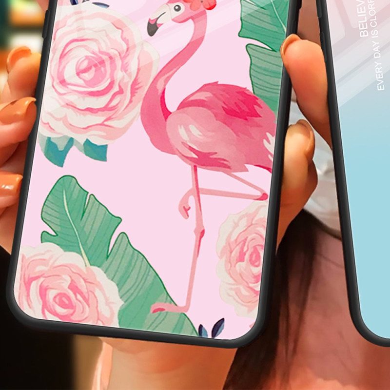 Skal iPhone 16 Gradient Härdat Glas Rosa Blå