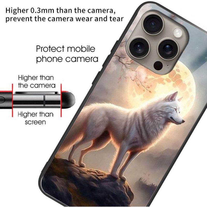 Skal iPhone 16 Pro Max Moonlight Wolf Härdat Glas