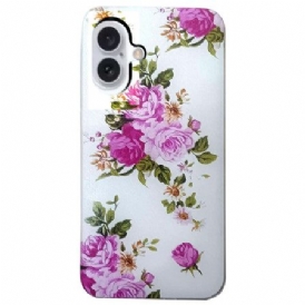 Skal iPhone 16 Rosa Blommor