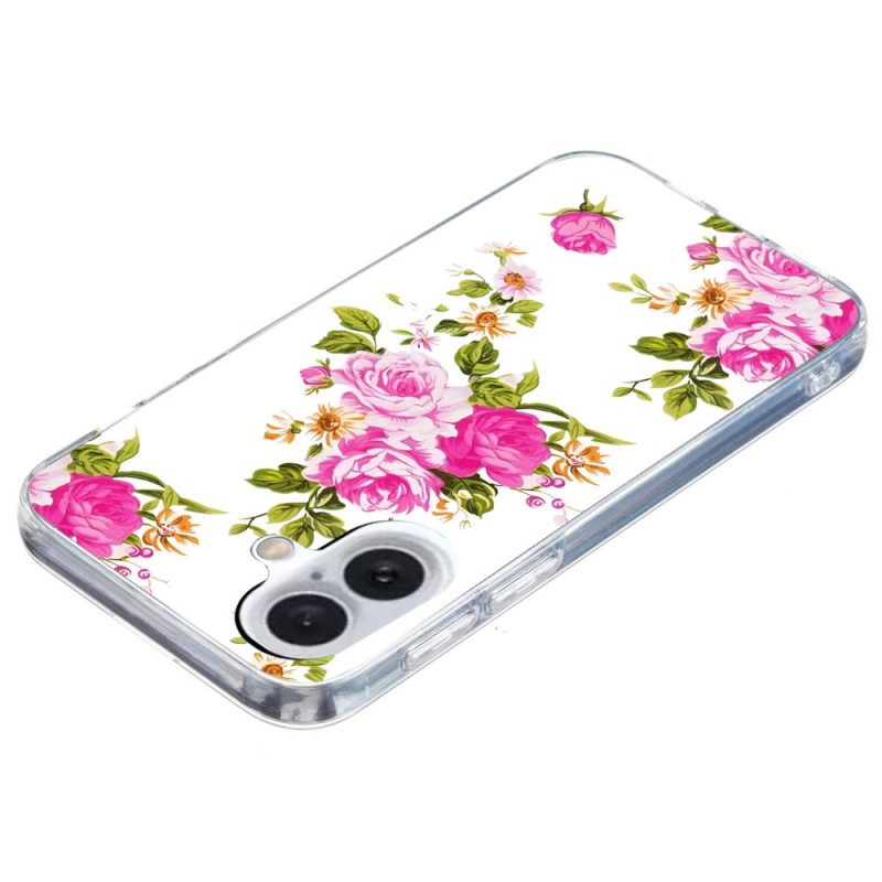 Skal iPhone 16 Rosa Blommor