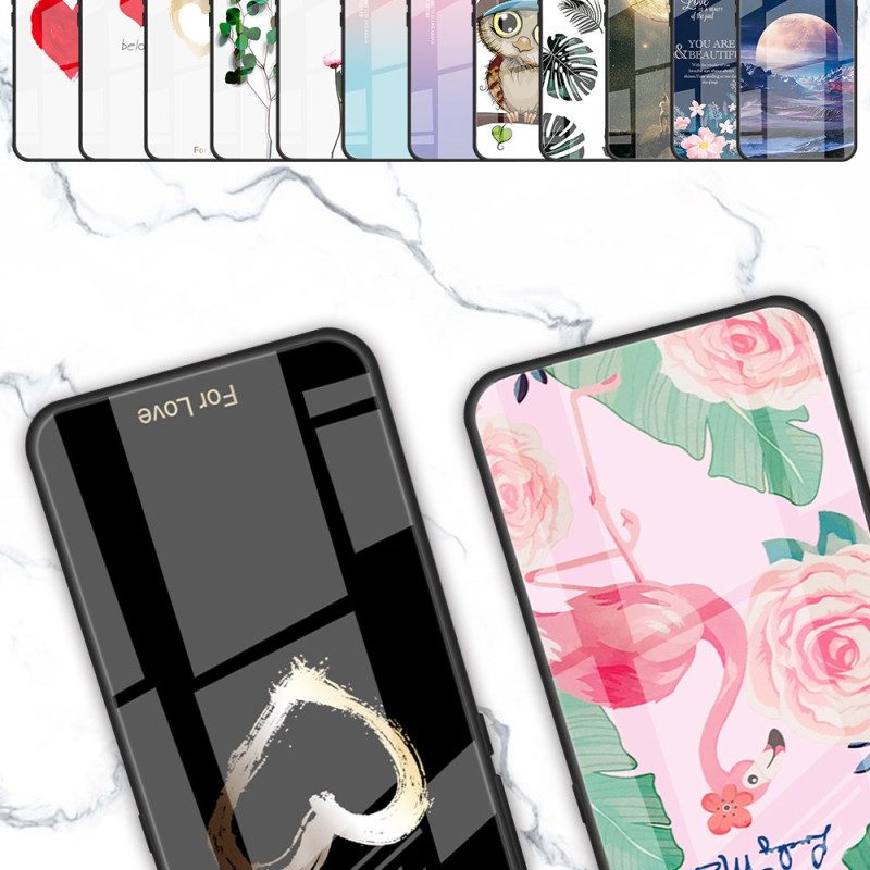 Skal iPhone 16 Rosa Blommor I Härdat Glas