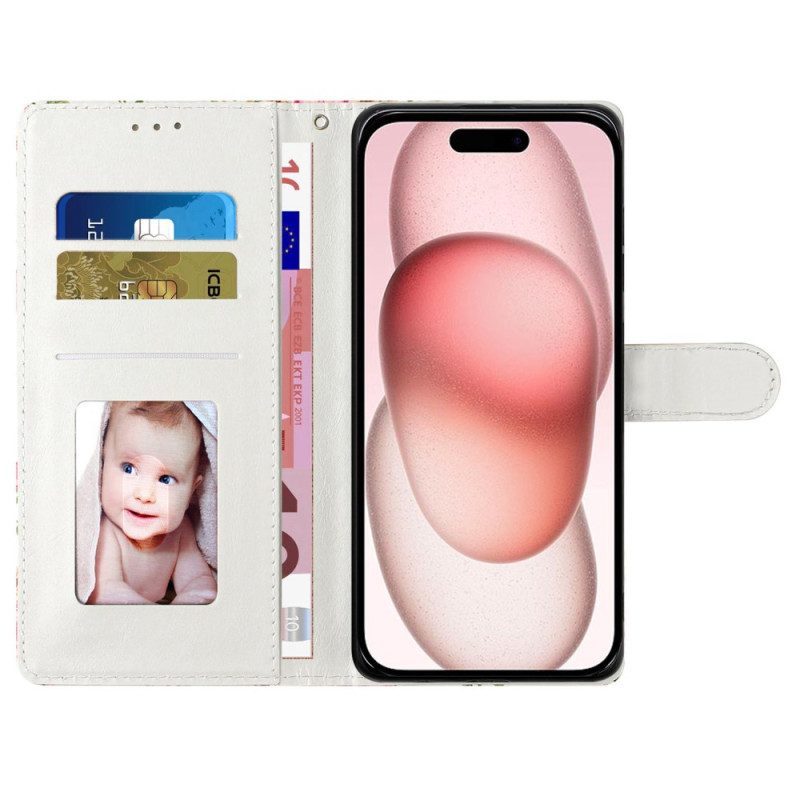 Skyddsfodral iPhone 16 Plus Rosa Leopardtryck Med Rem