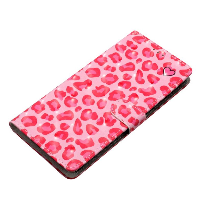 Skyddsfodral iPhone 16 Plus Rosa Leopardtryck Med Rem