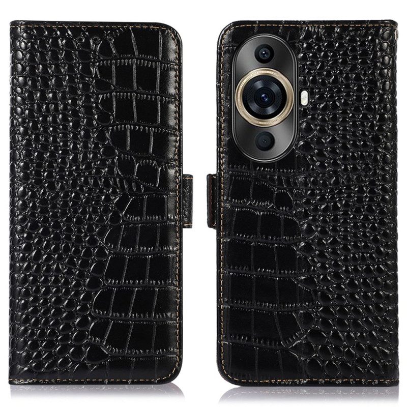 Skyddsfodral Huawei Nova 11 Pro Crocodile Texture Rfid Blockering