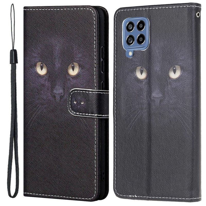 Fodral För Samsung Galaxy M53 5G Med Kedjar Thong Cat Eyes