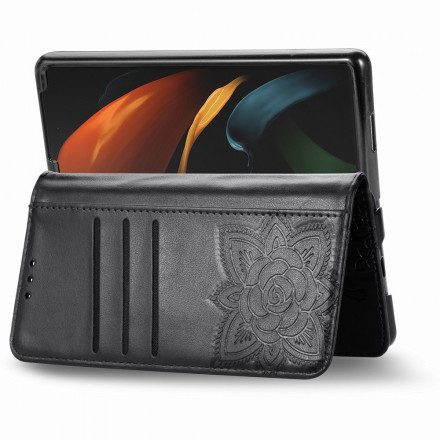 Fodral För Samsung Galaxy Z Fold 2 Fjärilsdesign Med Rem