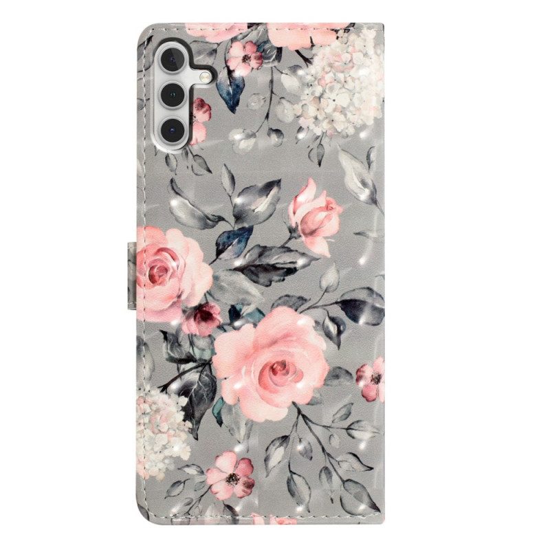 Fodral Samsung Galaxy A16 5g Rosa Blommor Mönster