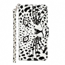 Fodral Samsung Galaxy S24 5g Leopardhuvud Med Snodd