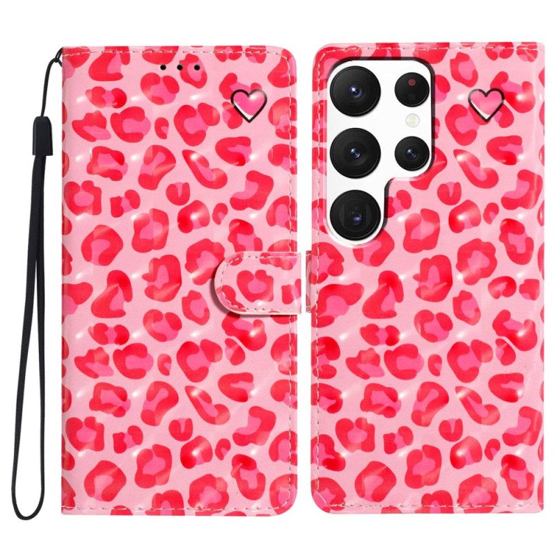 Fodral Samsung Galaxy S24 Ultra 5g Rosa Leopardtryck