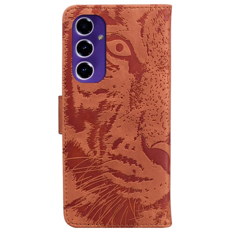 Läderfodral Samsung Galaxy A16 5g Telefonfodral Tiger Footprint