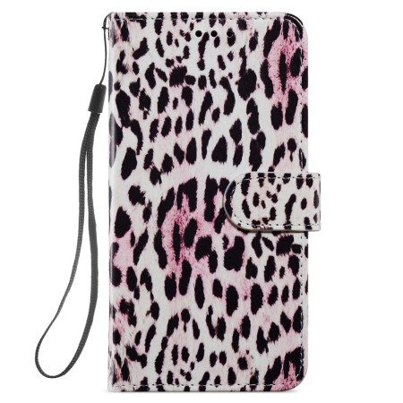 Läderfodral Samsung Galaxy S24 5g Telefonfodral Leopardmönster Med Rem