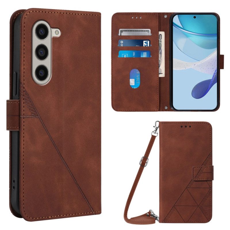 Läderfodral Samsung Galaxy Z Fold 6 Telefonfodral Axeltrianglar