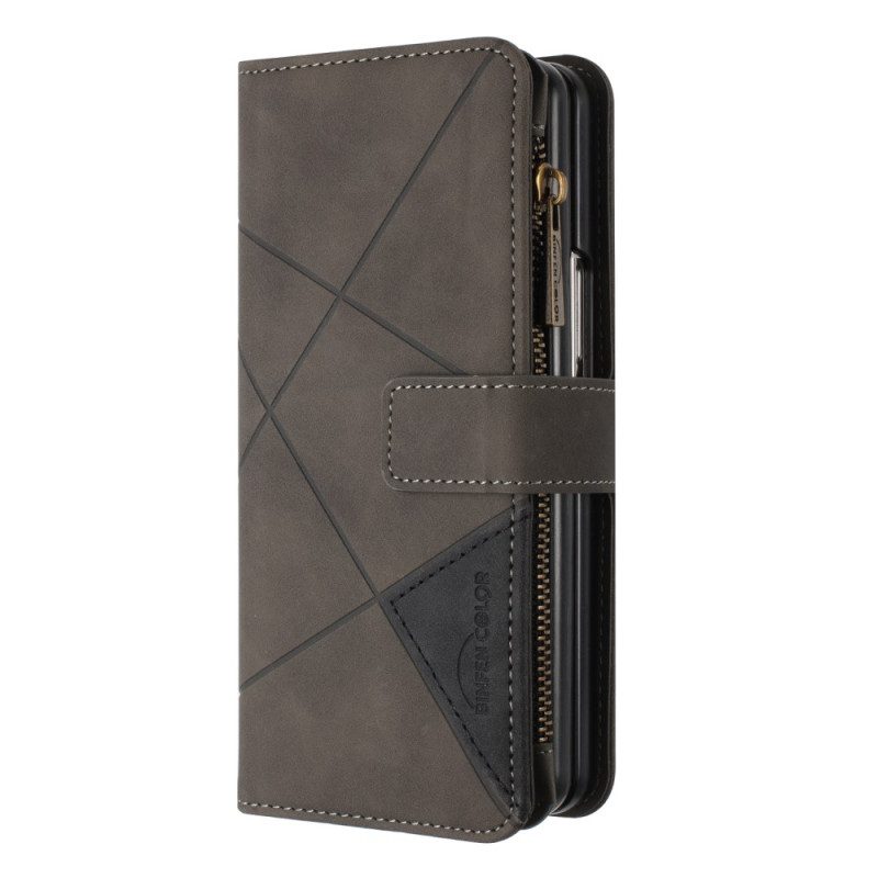 Läderfodral Samsung Galaxy Z Fold 6 Telefonfodral Binfen Color Geometry Wallet