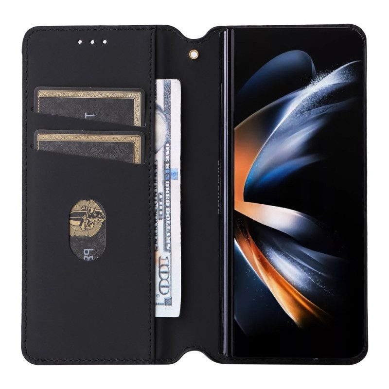 Läderfodral Samsung Galaxy Z Fold 6 Telefonfodral Diamantmönster