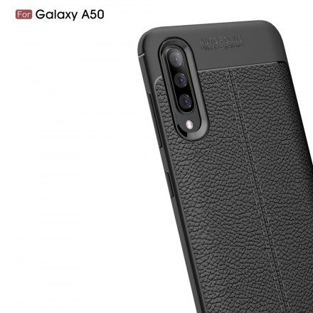 Skal För Samsung Galaxy A50 Double Line Litchi Lädereffekt