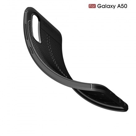 Skal För Samsung Galaxy A50 Double Line Litchi Lädereffekt