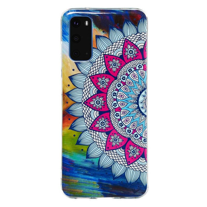 Skal För Samsung Galaxy S20 Fluorescerande Färgglada Mandala