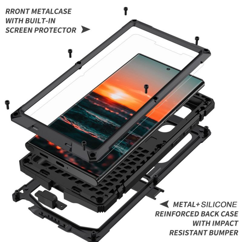 Skal För Samsung Galaxy S22 Ultra 5G Skyddsfodral Fullständigt Skydd Med Härdat Glas