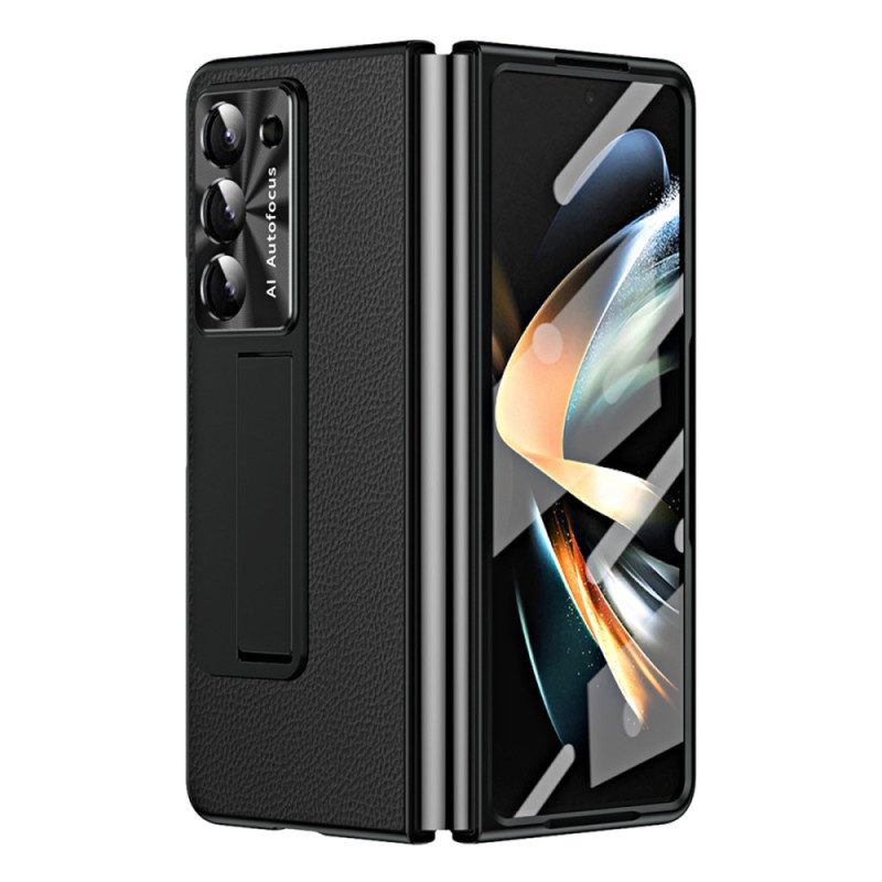 Skal För Samsung Galaxy Z Fold 5 Litchi Läderstöd