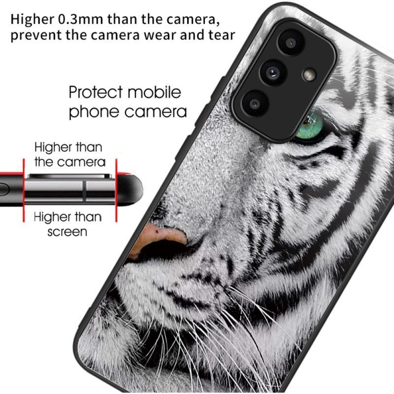 Skal Samsung Galaxy A15 5g Telefonfodral Tigerhuvud Härdat Glas