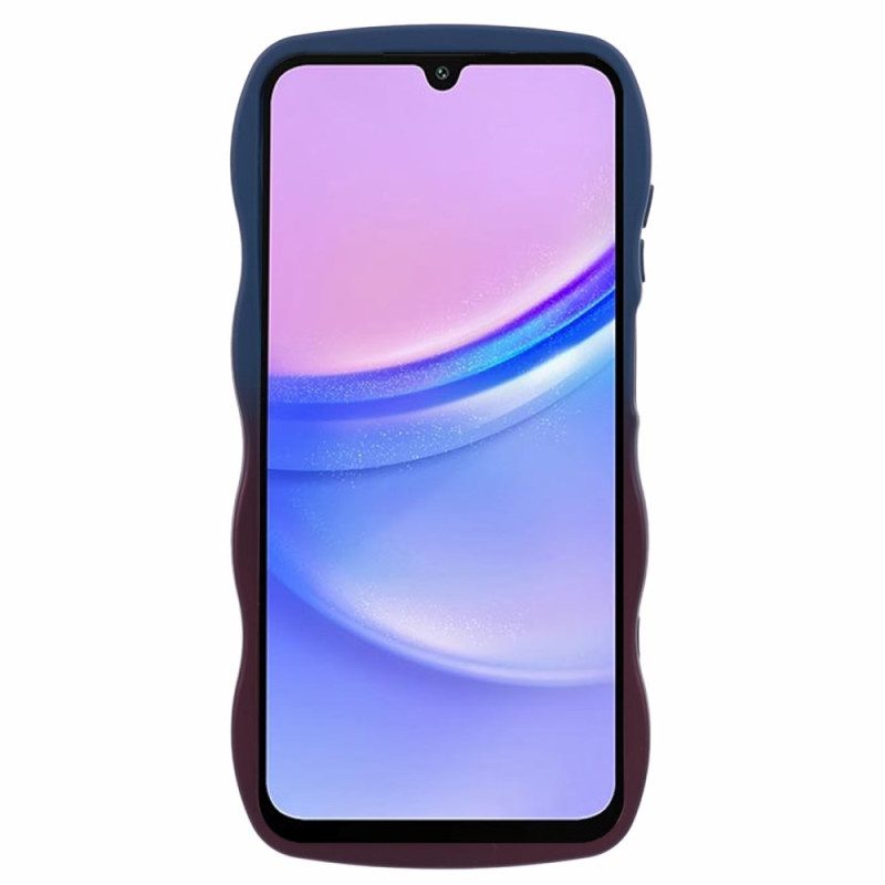 Skal Samsung Galaxy A15 Telefonfodral Tvåfärgad Vågig Silikon