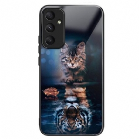 Skal Samsung Galaxy A55 5g Telefonfodral Katt Och Tiger Härdat Glas