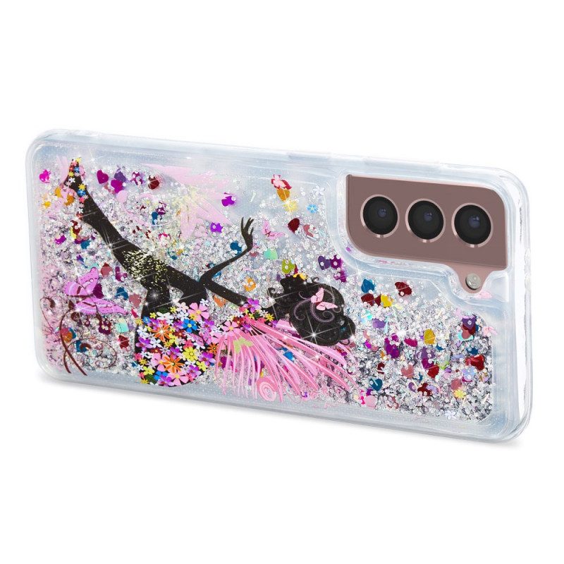 Skal Samsung Galaxy S24 Plus 5g Telefonfodral Ung Flicka Flytande Glitter