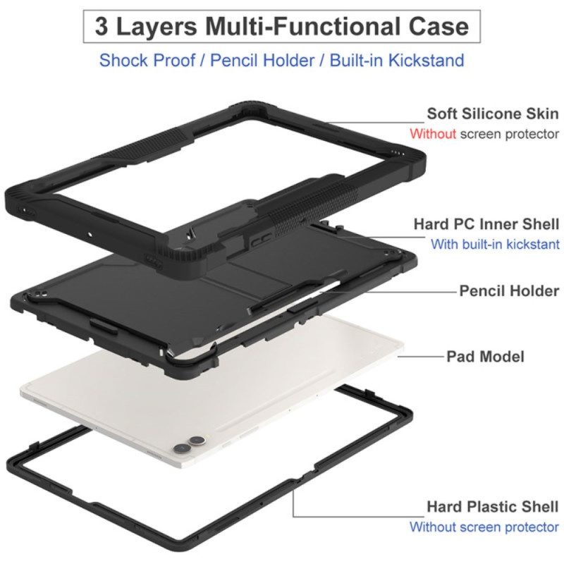 Skal Samsung Galaxy Tab S9 Plus Telefonfodral Superresistent Med Stöd