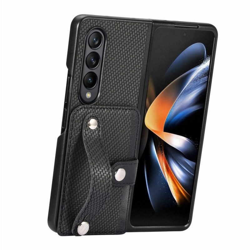 Skal Samsung Galaxy Z Fold 5 Kolfiberkorthållare Och Rem