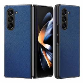 Skal Samsung Galaxy Z Fold 5 Telefonfodral Läderstil Med Vävd Effekt