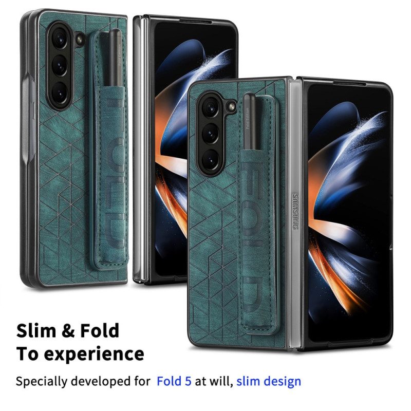 Skal Samsung Galaxy Z Fold 5 Telefonfodral Stylushållare Med Rem