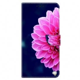 Fodral För Xiaomi 14 Pro Rosa Blomma På Blå Bakgrund