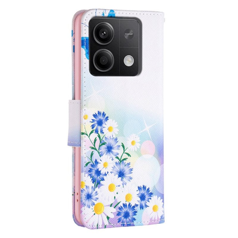 Fodral För Xiaomi Redmi Note 13 5g Fjärils- Och Blommönster