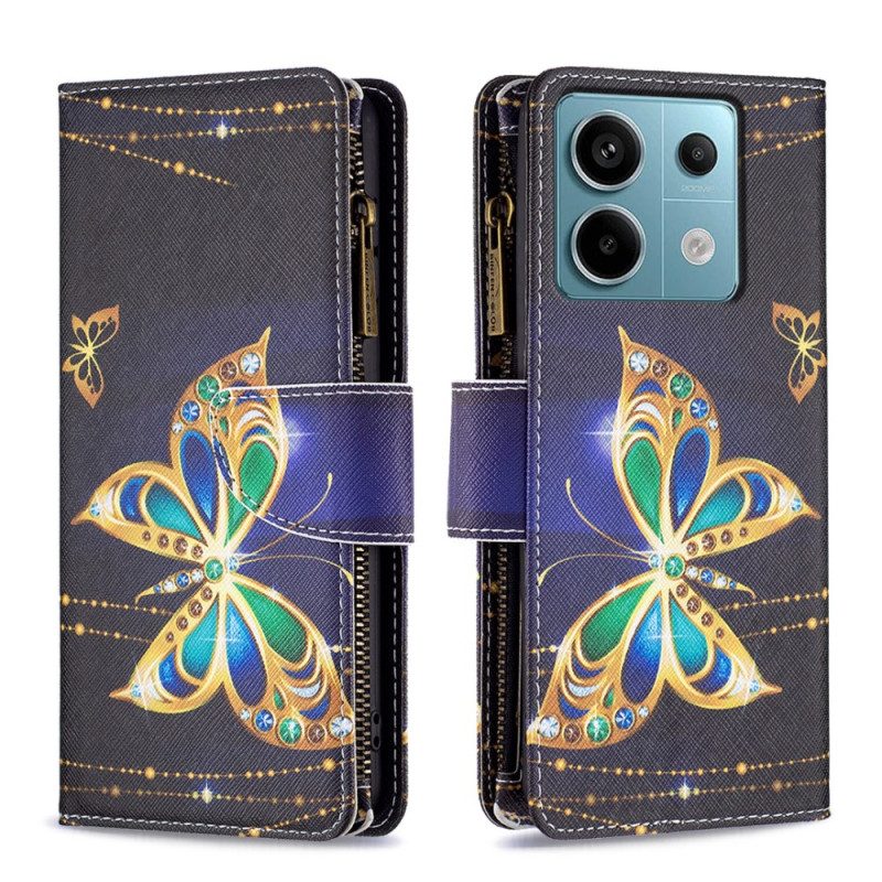 Fodral Poco X6 5g Rhinestone Butterfly Wallet