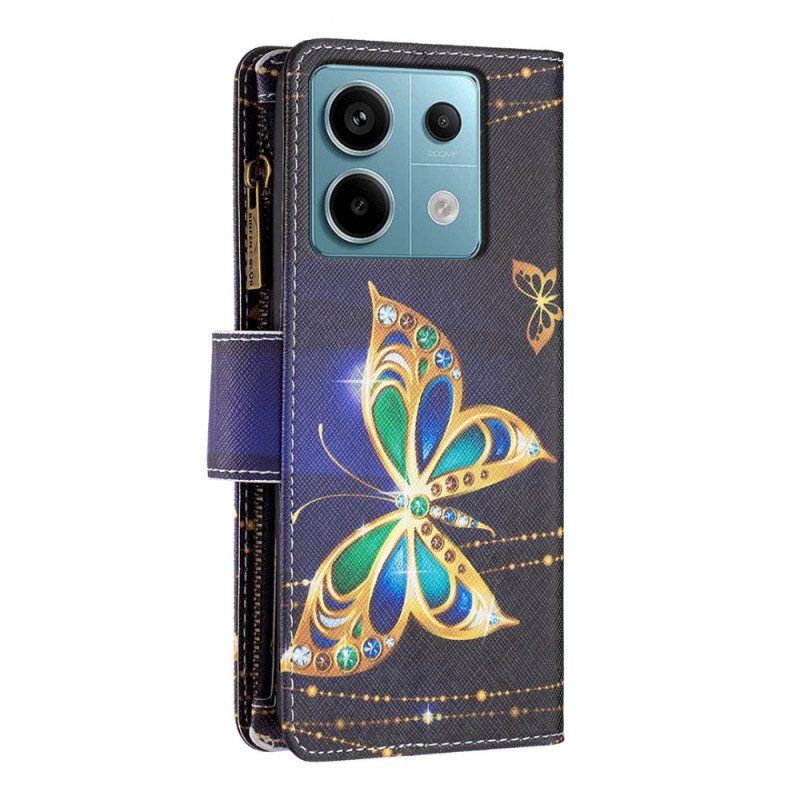 Fodral Poco X6 5g Rhinestone Butterfly Wallet