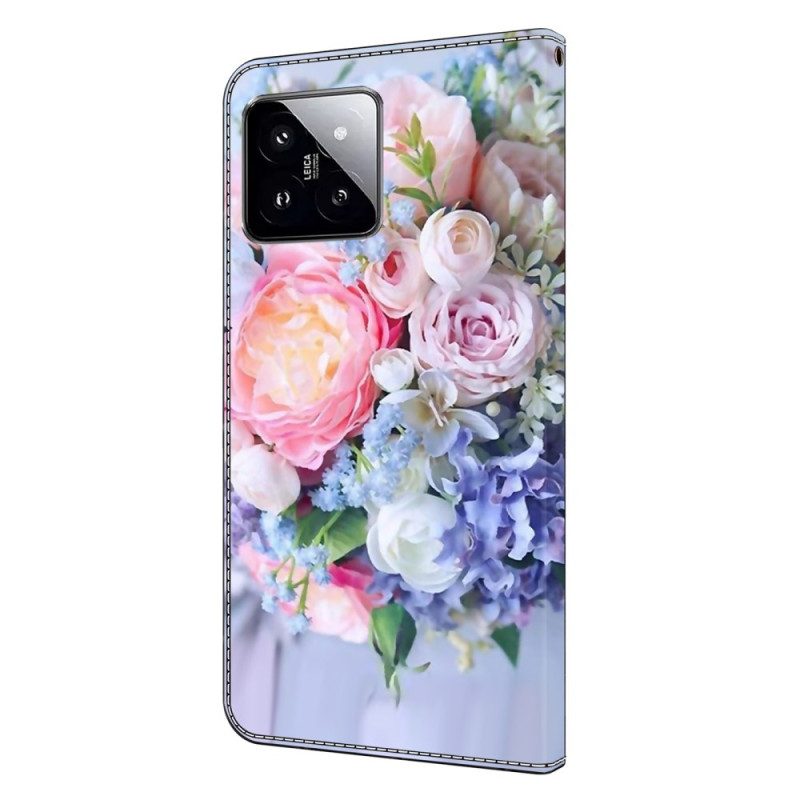 Fodral Xiaomi 14 Färgglada Blommor