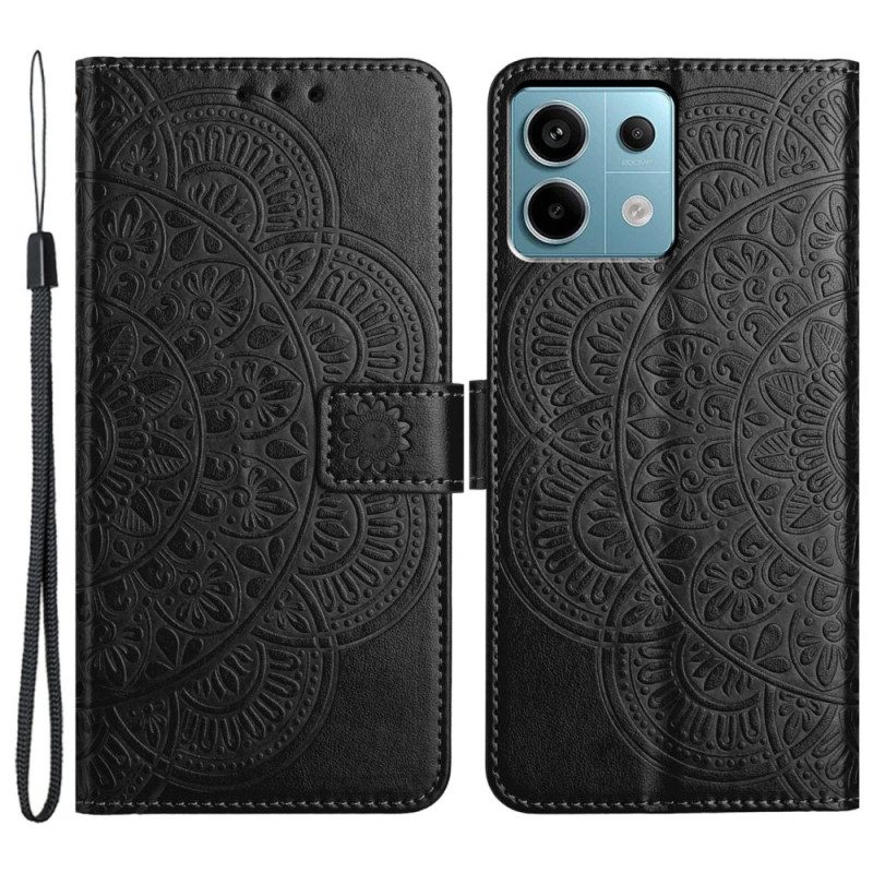 Fodral Xiaomi Redmi Note 13 Pro 5g Tryckt Mandala Med Rem