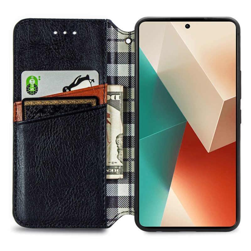 Folio-fodral För Xiaomi Redmi Note 13 Pro 5g Vintage 3d Diamanter