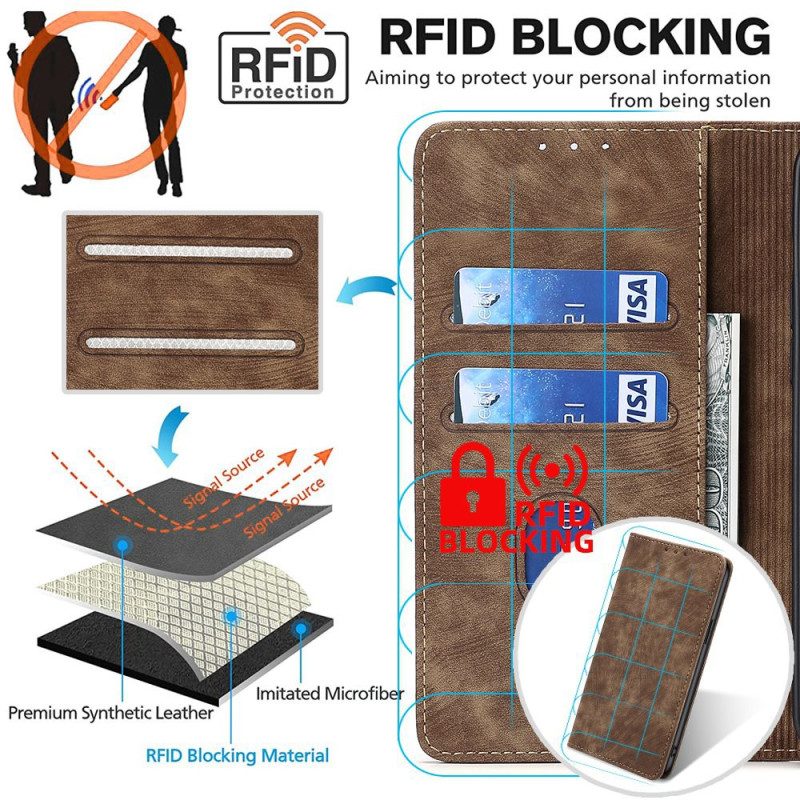 Folio-fodral Poco C61 Vintage Plånbok Med Rfid-blockering