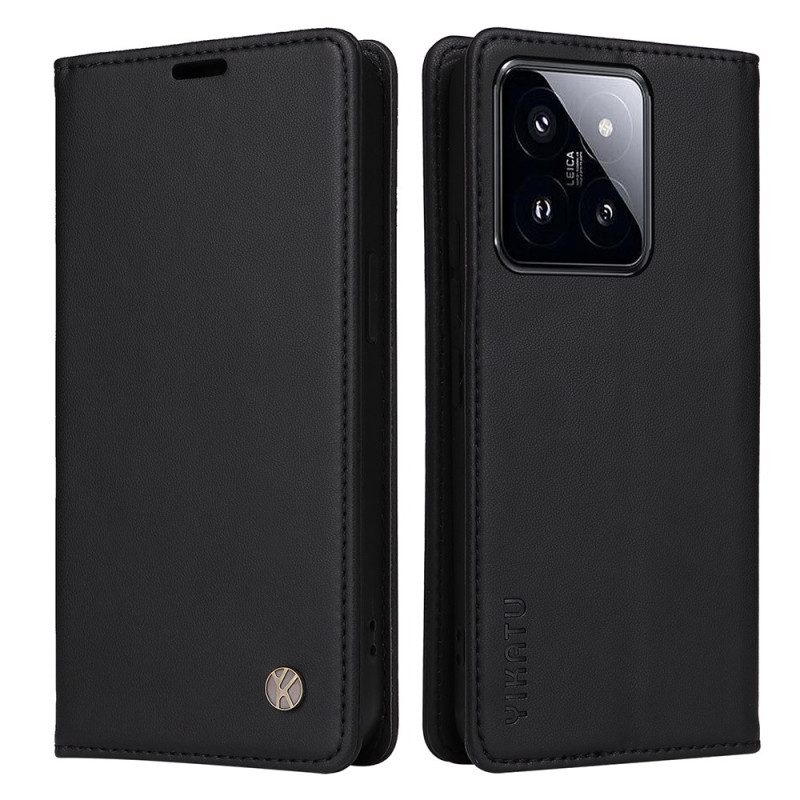 Folio-fodral Xiaomi 14 Pro Yikatu Läderstil