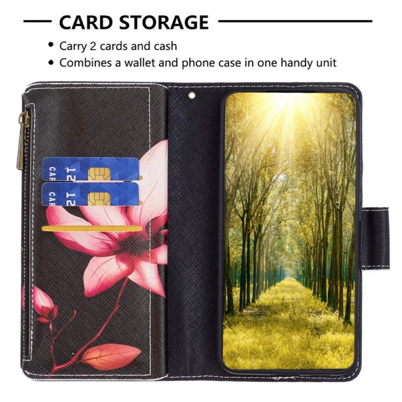 Läderfodral Xiaomi Redmi Note 13 5g Telefonfodral Lotus Strap Wallet