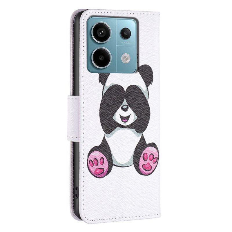 Läderskal Fodral Xiaomi Redmi Note 13 Pro 5g Lilla Panda