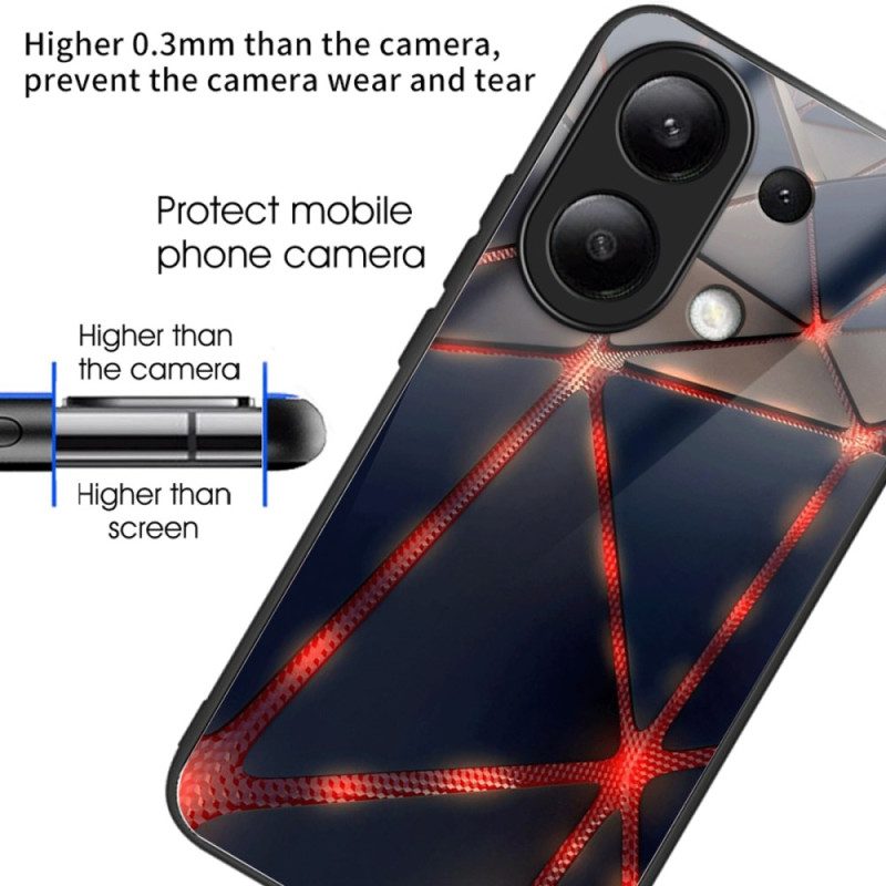 Skal Xiaomi Redmi Note 13 4g Röda Trianglar Av Härdat Glas